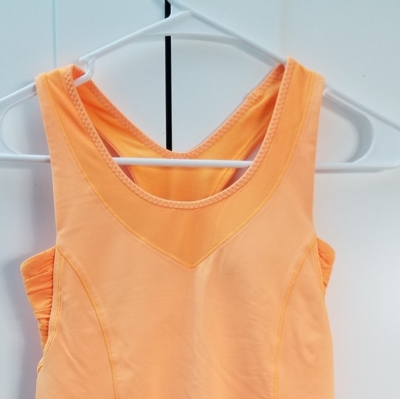 Lululemon Turbo Racerback Neon Orange Tank with Built-in Bra and Wide st… - Picture 3 of 12